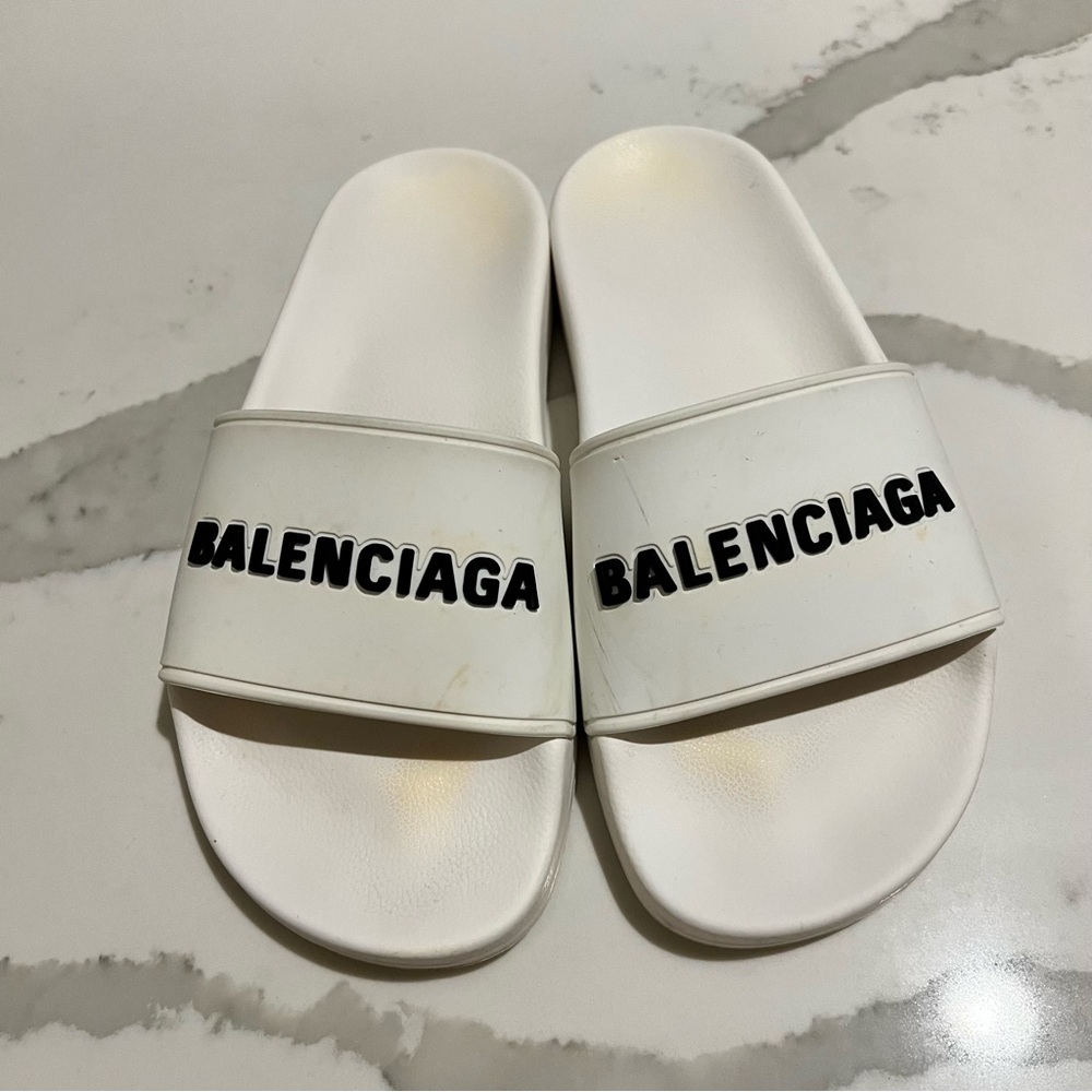 Balenciaga Pool Slides Sandals White EU 36/US 6